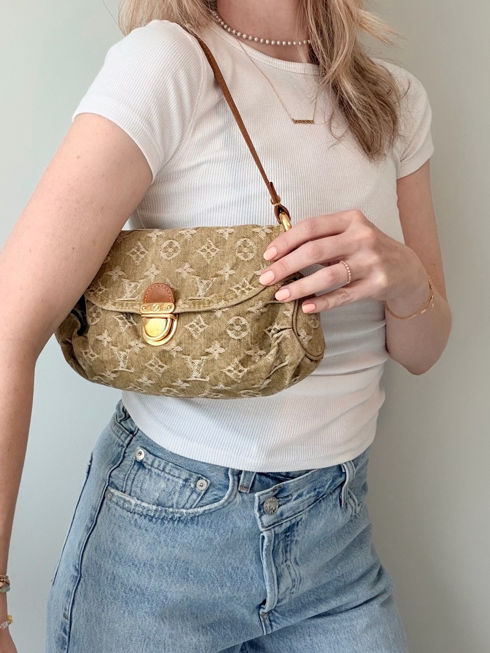 LOUIS VUITTON RARE vintage khaki denim green pleaty - Picture 16 of 16